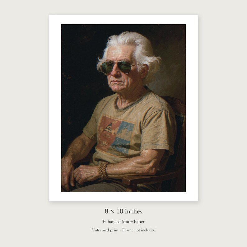 Thomas Jefferson unframed 8 by 10 inch print on enhanced matte paper, shown with its white paper border.