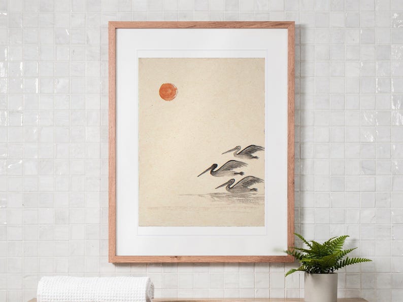 Sumi-e Pelicans Print (Digital Download)