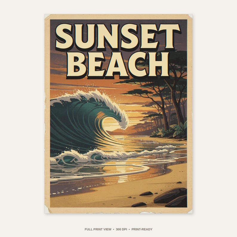 Sunset Beach Hawaii Poster