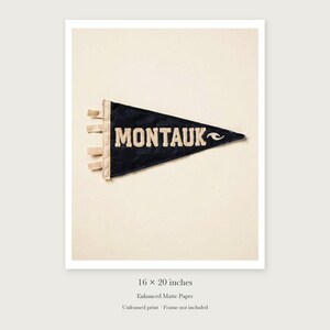 Montauk Surf Pennant unframed 16 by 20 inch print on enhanced matte paper, shown with its white paper border.