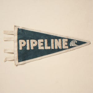 Pipeline surf pennant unframed printed artwork and full composition with its paper border.