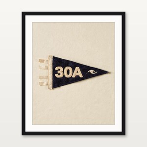 Scenic Highway 30A, Florida Surf Pennant Print | Vintage Felt Pennant Art | Beach House Decor | Retro Surf Wall Art | Printable Digital Down image 3