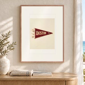 Destin, Florida Surf Pennant Art Print, Framed or Unframed Coastal Poster image 2