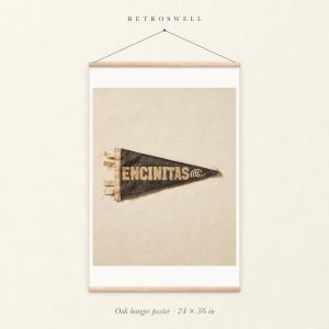 Encinitas, California Surf Pennant Art Print, Framed or Unframed Coastal Poster image 5