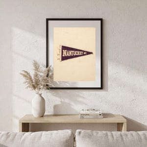 Nantucket, Massachusetts Surf Pennant Print | Vintage Felt Pennant Art | Beach House Decor | Retro Surf Wall Art | Printable Digital Downloa image 5