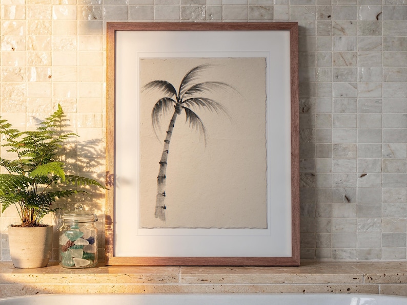 Sumi-e Lone Palm Ink Print (Digital Download)
