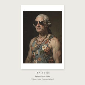 George Washington unframed 12 by 18 inch print on enhanced matte paper, shown with its white paper border.