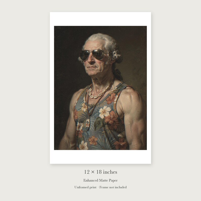 George Washington unframed 12 by 18 inch print on enhanced matte paper, shown with its white paper border.