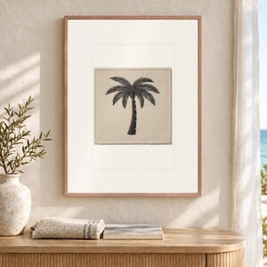 Stampa artistica con palme, poster costiero retrò con o senza cornice.