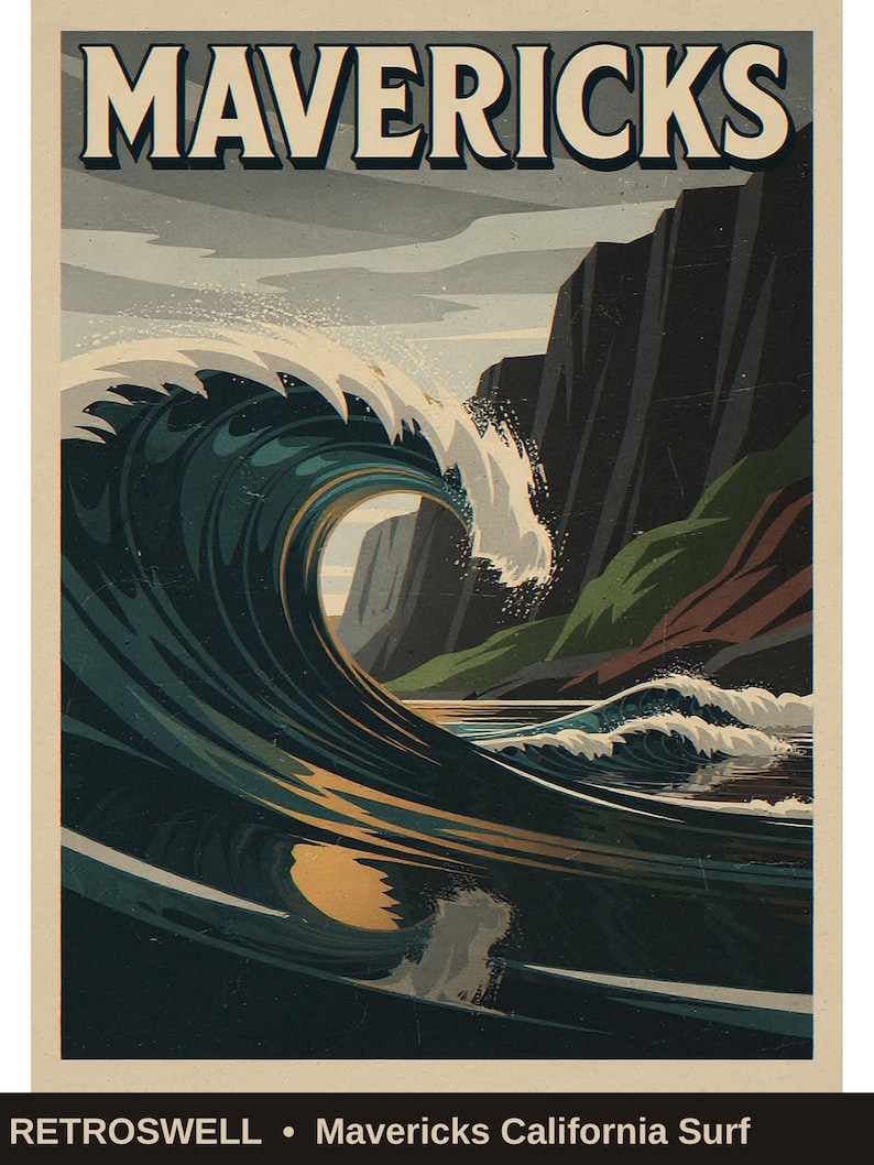 Vintage Surf Poster Gallery Wall Bundle - print arrangement view 2