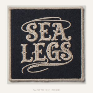Sea Legs Patch Print | Vintage Embroidered Patch Wall Art (Digital Download) image 3
