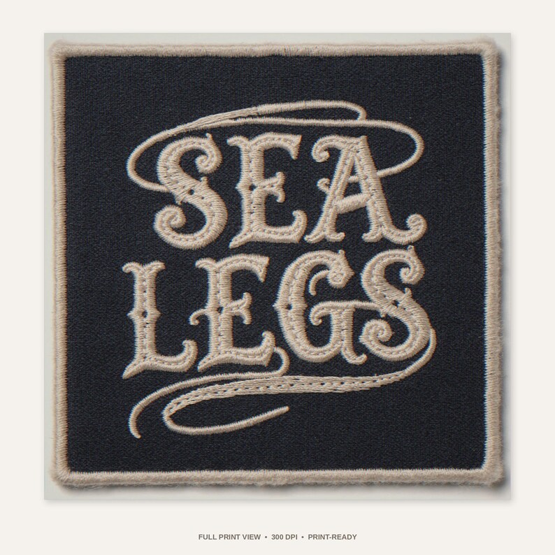 Sea Legs Patch Print | Vintage Embroidered Patch Wall Art (Digital Download) image 3