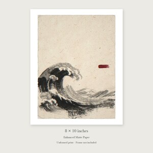 Wave Ink Style unframed 8 by 10 inch print on enhanced matte paper, shown with its white paper border.