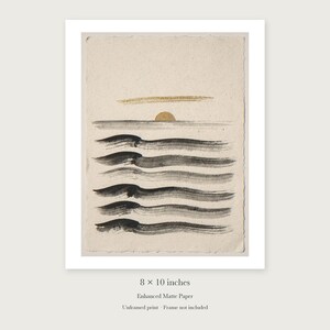 Layered Waves Ink Style unframed 8 by 10 inch print on enhanced matte paper, shown with its white paper border.
