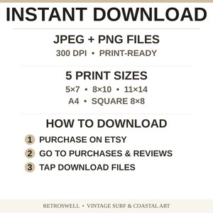 Pipeline Vintage Surf Pennant Print - instant download: JPEG and PNG files, 300 DPI, print-ready