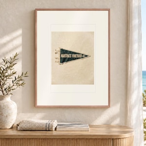 Impressão artística do símbolo de surf de Martha's Vineyard, pôster costeiro com ou sem moldura. imagem 2