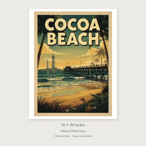 Cocoa Beach Surf unframed 16 by 20 inch print on enhanced matte paper, shown with its white paper border.