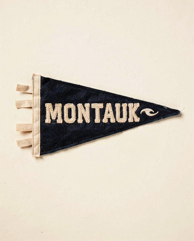 Montauk, New York Surf Pennant Print | Vintage Felt Pennant Art | Beach House Decor | Retro Surf Wall Art | Printable Digital Download image 2