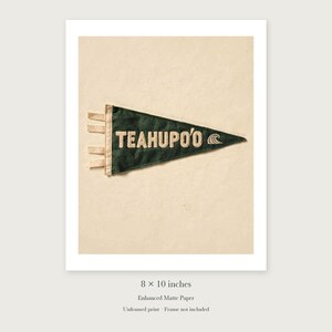 Teahupo'o Surf Pennant unframed 8 by 10 inch print on enhanced matte paper, shown with its white paper border.