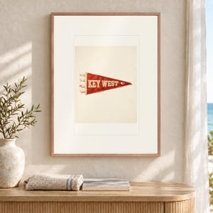 Key West Surf Pennant Art Print, Framed or Unframed Coastal Poster image 12
