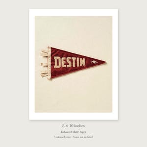Destin, Florida Surf Pennant Art Print, Framed or Unframed Coastal Poster image 7