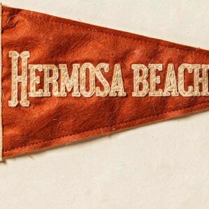 Hermosa Beach, California Surf Pennant Print | Vintage Felt Pennant Art | Beach House Decor | Retro Surf Wall Art | Printable Digital Downlo image 6