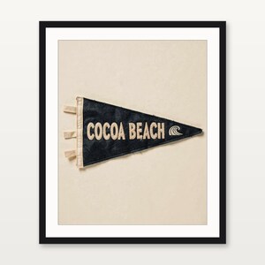 Cocoa Beach, Florida Surf Pennant Print | Vintage Felt Pennant Art | Beach House Decor | Retro Surf Wall Art | Printable Digital Download image 3
