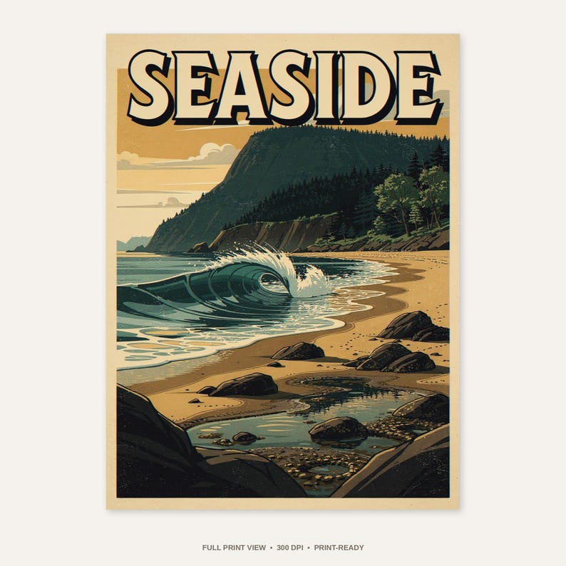 Seaside Surf Poster