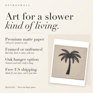 Palm Tree Patch Art Print, Framed or Unframed Retro Coastal Poster image 11