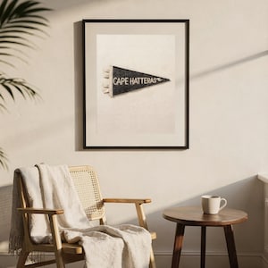 Cape Hatteras, North Carolina Surf Pennant Print | Vintage Felt Pennant Art | Beach House Decor | Retro Surf Wall Art | Printable Digital Do image 7