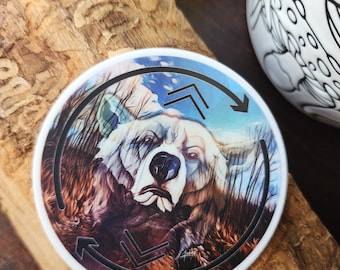 Adesivo orso, decalcomania in vinile con animali selvatici, design con animali della natura, regalo per avventure escursionistiche, adesivo per laptop