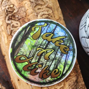 Pegatina "Haz una excursión", pegatina de senderismo, vinilo decorativo de naturaleza, aventura al aire libre, pegatina de sendero