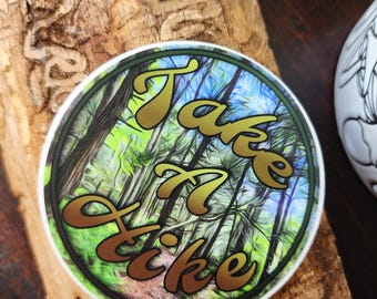Sticker Take a Hike, sticker wandelen, natuurvinylsticker, outdooravontuur, sticker trail