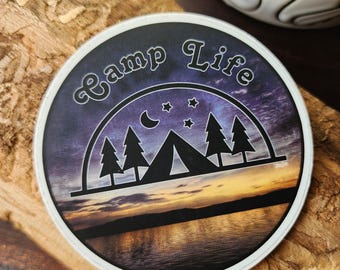 Camp Life Sticker, Camping Sticker, Vinyl Decal, Cooler Sticker, Outdoor Adventure Gift