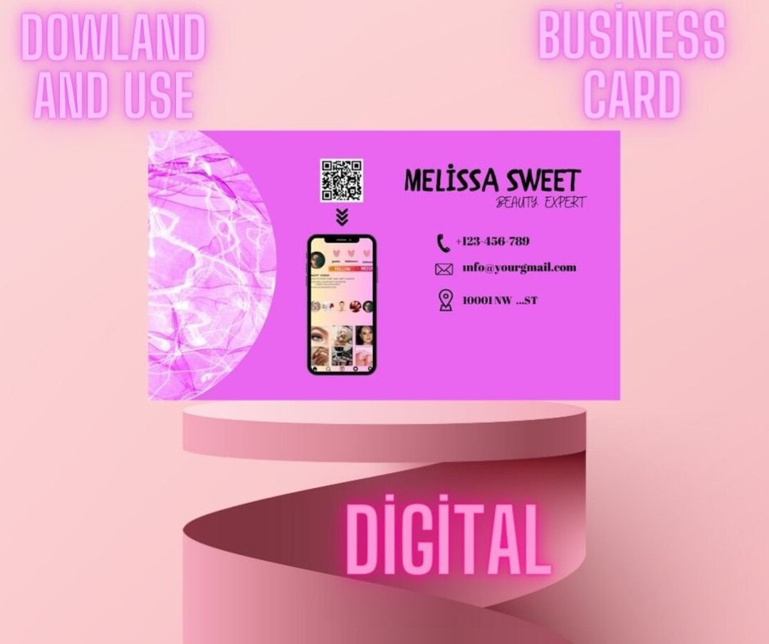 Qr Code Business Card Business Card Canva Business Card Etsy