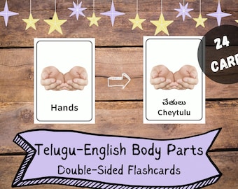 Telugu Flashcards Body Parts - Etsy