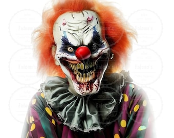 Payaso de terror espeluznante PNG, diseño de sublimación de Halloween espeluznante