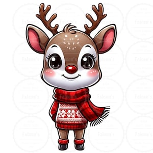 Cute Reindeer PNG, Christmas, Christmas Reindeer PNG, Digital Download, Design Transparent Background, Sublimation design, DTF design