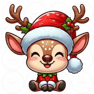 Cute Reindeer PNG, Christmas, Christmas Reindeer PNG, Digital Download, Design Transparent Background, Sublimation design, DTF design