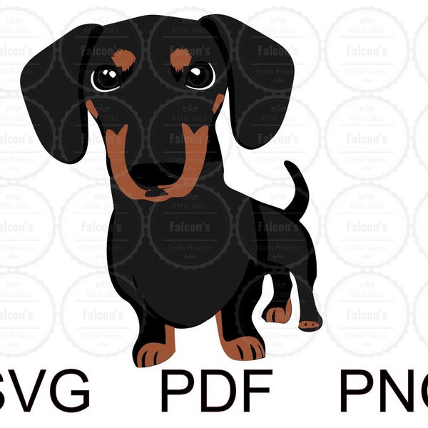 Dachshund SVG, doxie design, teckel PNG, dog, layered, PDF, for cricut, for silhouette studio, cut file, pet
