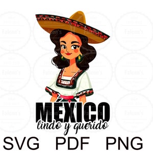 Mexicana SVG, México lindo und querido SVG, fiestas patrias, septiembre, Sublimationsdesign.
