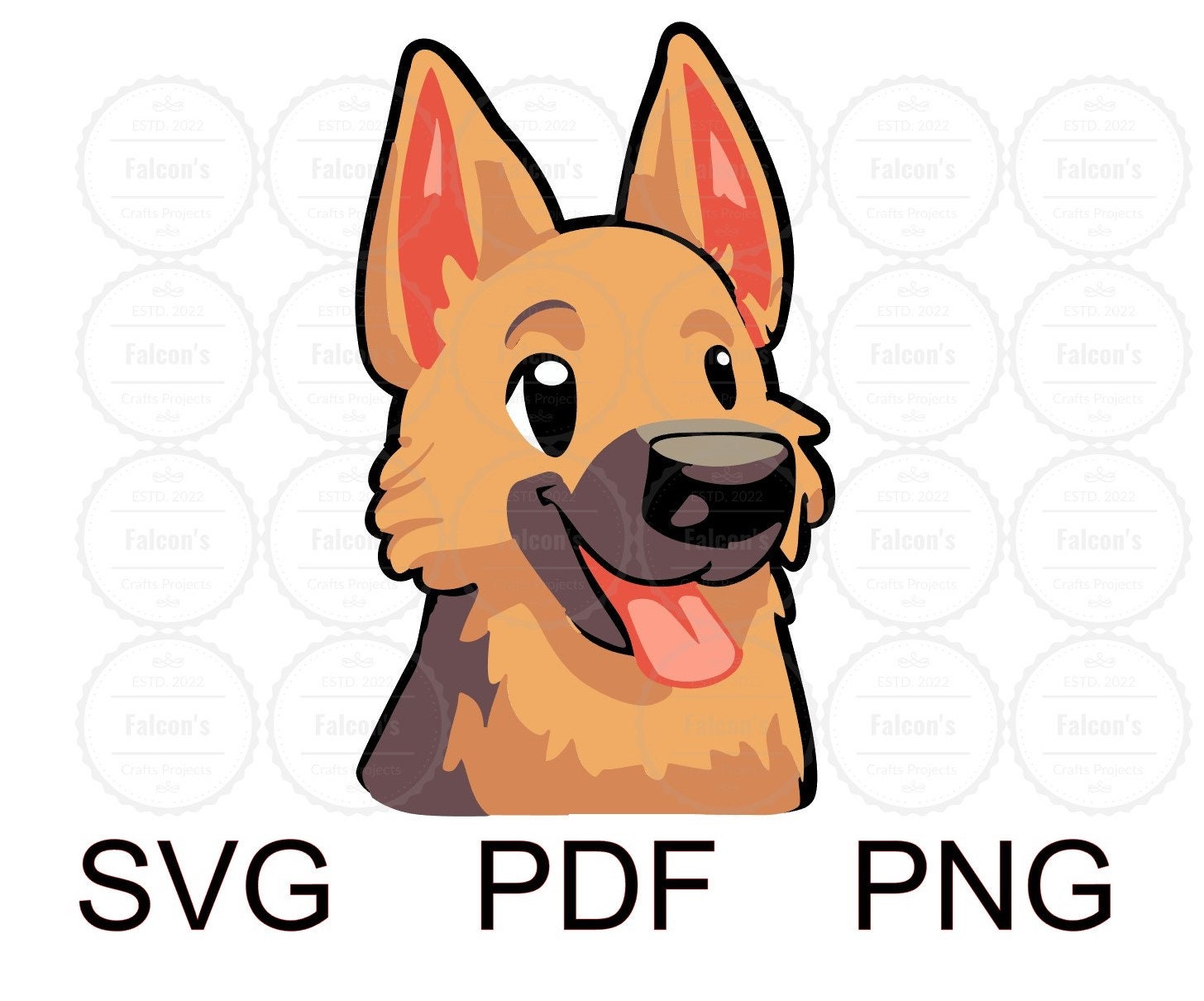 German Shepherd Layered SVG PNG PDF Vector art - Etsy