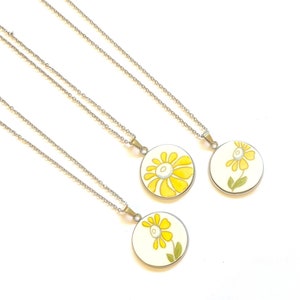 Wild Flowers are Yellow Corelle Pendant Necklace