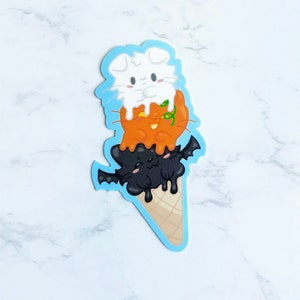 Halloween Ice Cream Cone Matte Vinyl Sticker | Cute Halloween Sticker | Ice Cream Sticker