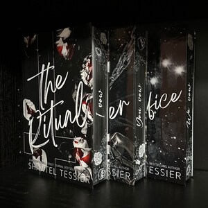 May include: A set of four paperback books with black covers and white text. The titles are "The Ritual", "I Vow", "You Vow", and "We Vow". The author's name is Shantel Tessier.