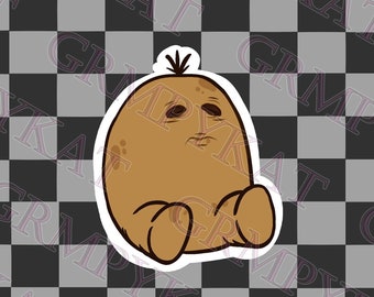 Sad Potato Creature Design PNG| strange, depressed, cute, chubby, round, instant download