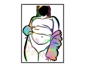 Impression d'art minimaliste Body Positive | Affiches avec cadre en bois