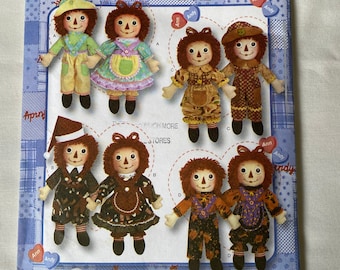 Raggedy Ann and Andy Doll Clothes Sewing Pattern, Simplicity 3945 UNCUT