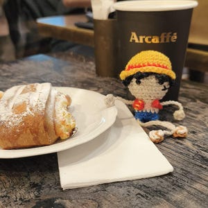 Anime Inspired Crochet Doll, Interactive Pull String Amigurumi Figure, Kawaii Plush Toy