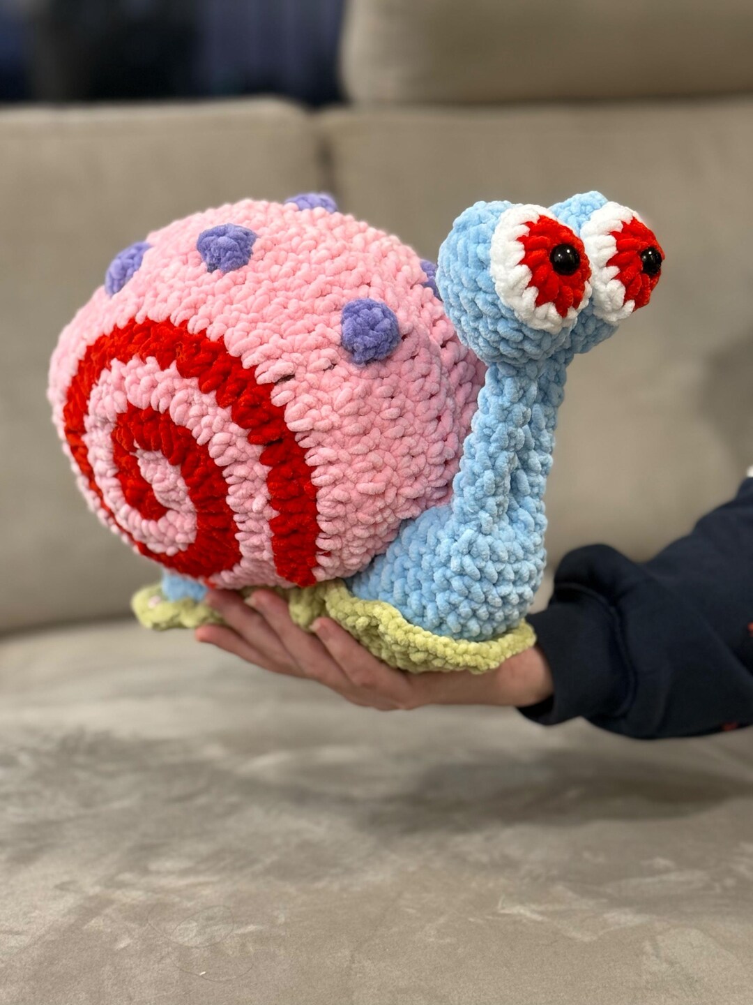 Snail Shell Cubby Giant Chunky Velvet Snail Stuffed Toy | 90s Cartoon Gift - Etsy
